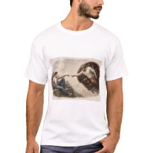 A Criação de Adão - Camiseta com Versão Moderna