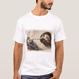 A Criação de Adão - Camiseta com Versão Moderna