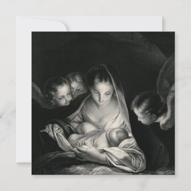 A Criança Cristo Natividade Mãe Mary Anjos (Frente)