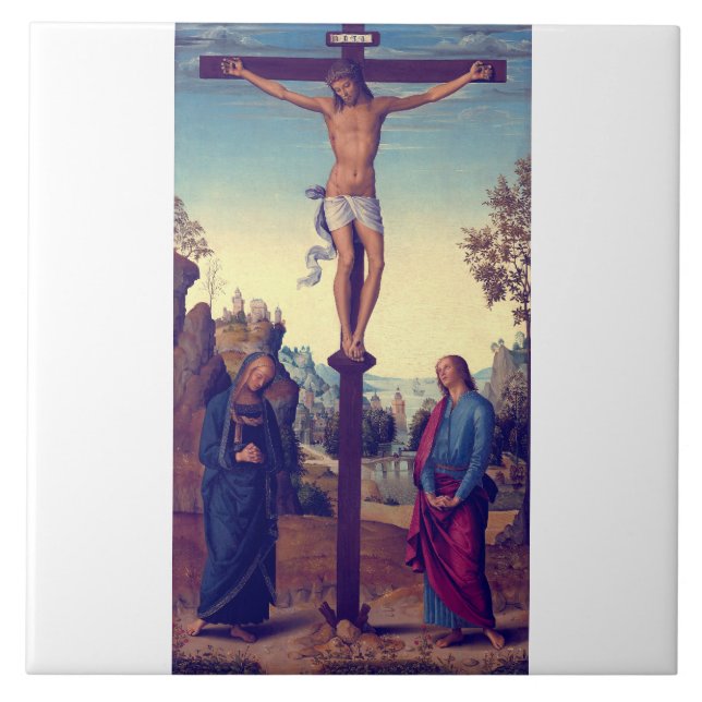 A Crucificação com a Virgem por Pietro Perugino (Frente)
