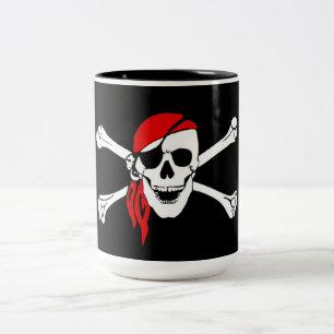 A cruz desossa a caneca do pirata