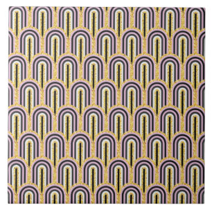 A Deco de Arte Moderna Arrasta Dourado Azulejo de 