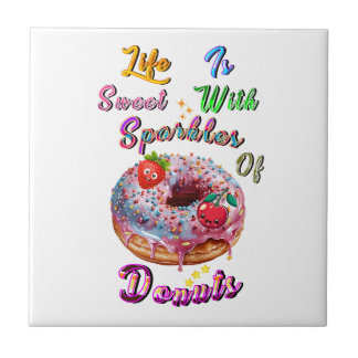 A Decoração da Vida é Doce Com Faíscas De Donuts