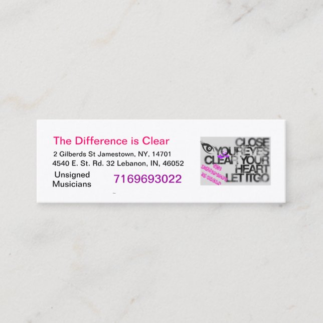 A diferença é cartões de visitas claros (Frente)