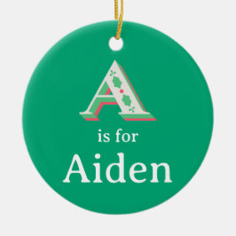 A é para o Enfeite de Natal Personalizado A Nome