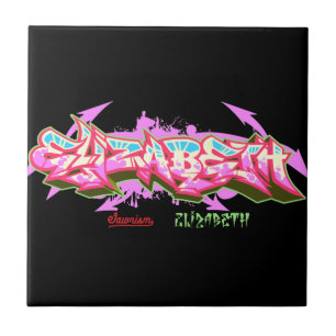 A Elizabeth conhecida no azulejo grafite-Cerâmico