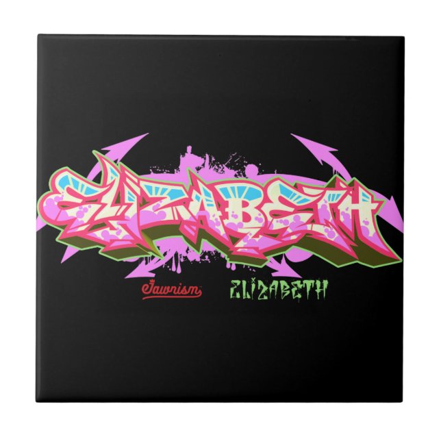 A Elizabeth conhecida no azulejo grafite-Cerâmico (Frente)