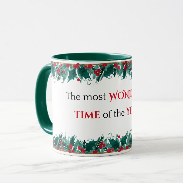 A época mais maravilhosa da caneca de Natal do ano (Frente Esquerda)