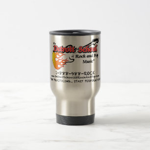 A escola de Detroit da rocha e da caneca de viagem