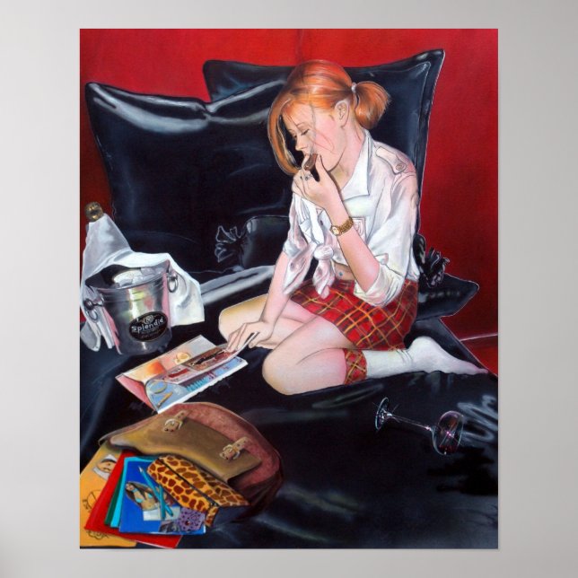 A escola está na pintura de impressão druck poster (Frente)