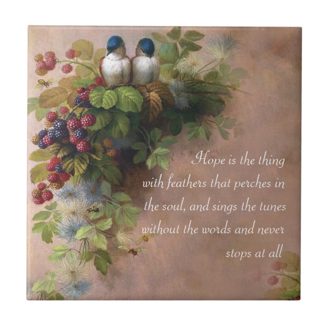 A esperança é a coisa com o azulejo artístico das (Frente)