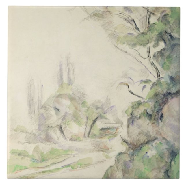 A estrada de enrolamento, c.1900-06 (w/c no papel) (Frente)