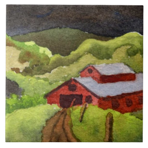 A estrada de terra ao celeiro vermelho do vale e o