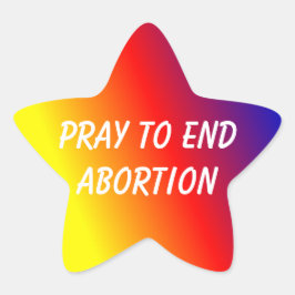A etiqueta da estrela pray para terminar o aborto