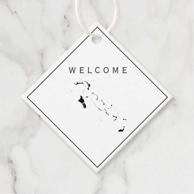 A etiqueta de boas-vindas às Bahamas para o casame (Frente)