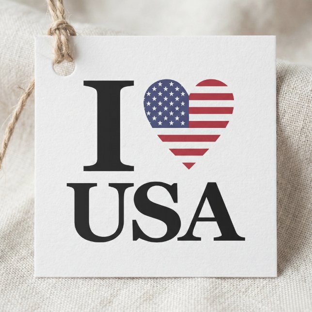 A Etiqueta de Presente "Coração da América" (Gratitude, Red White Blue.)