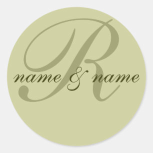 A etiqueta do monograma de "R", personaliza nomes