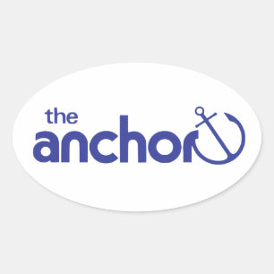 A etiqueta do Oval do logotipo da âncora