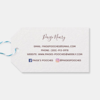 A etiqueta do presente da Paige