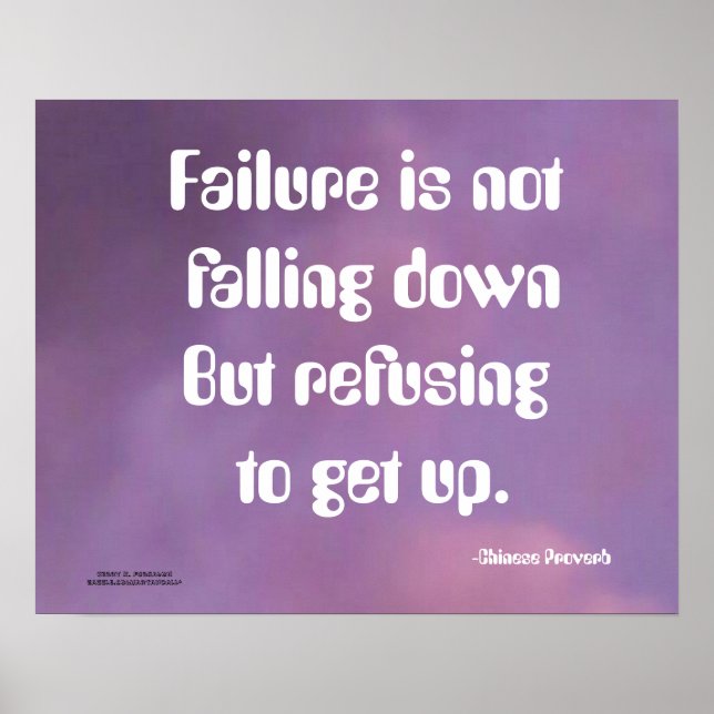 A FALHA NÃO ESTÁ CAINDO NO POSTER CHINÊS PROVERB (Frente)