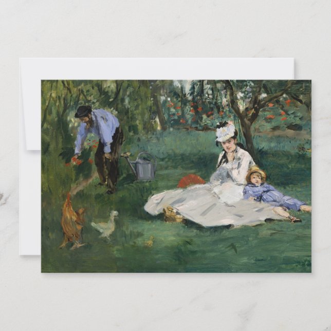 A família Monet em seu jardim | Édouard Manet (Frente)