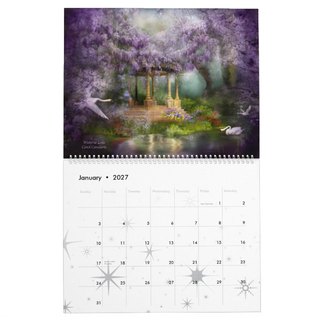 A fantasia coloca o calendário 2013 da arte (Jan 2027)
