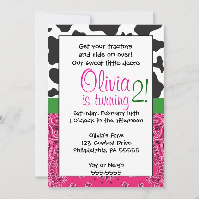 A Farmer Girl Inspirou Convite De Aniversário (Frente)