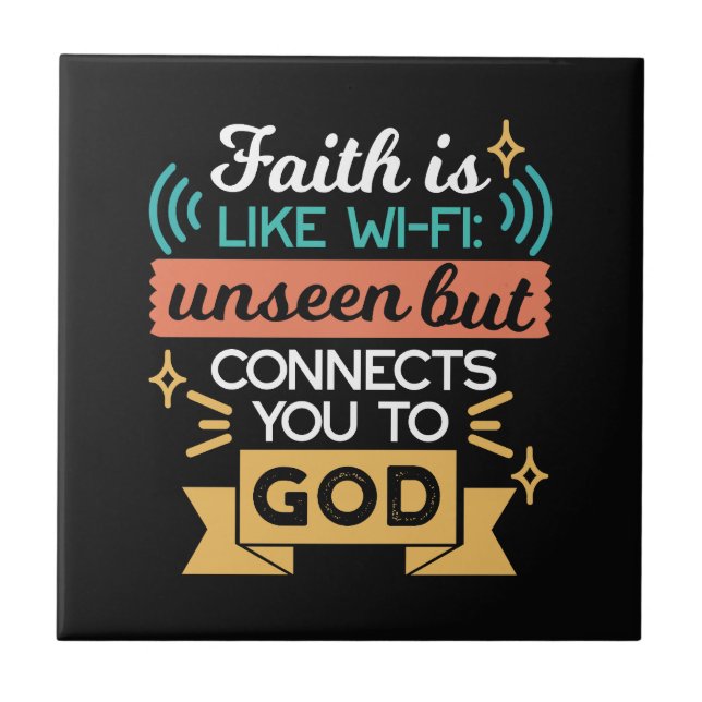 A Fé é Como WiFi Citação Divertida Arte Cristã (Frente)