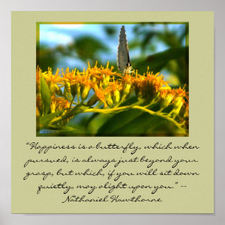 A felicidade é uma impressão de borboleta enquadra