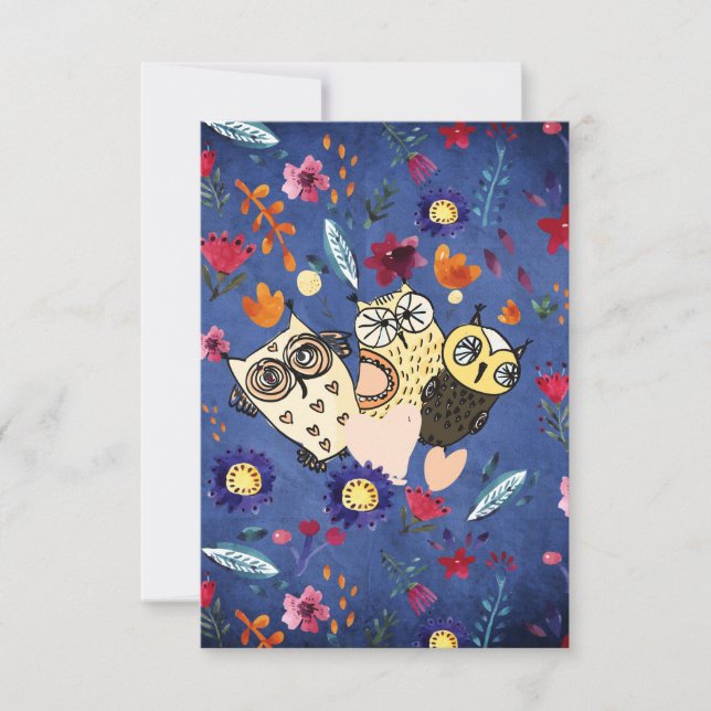 A feliz família animal de pássaros no Jardim Flor (Frente)