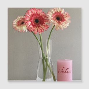 A Feliz Gerbera Rosa Flor Foto +Nome Personalizado