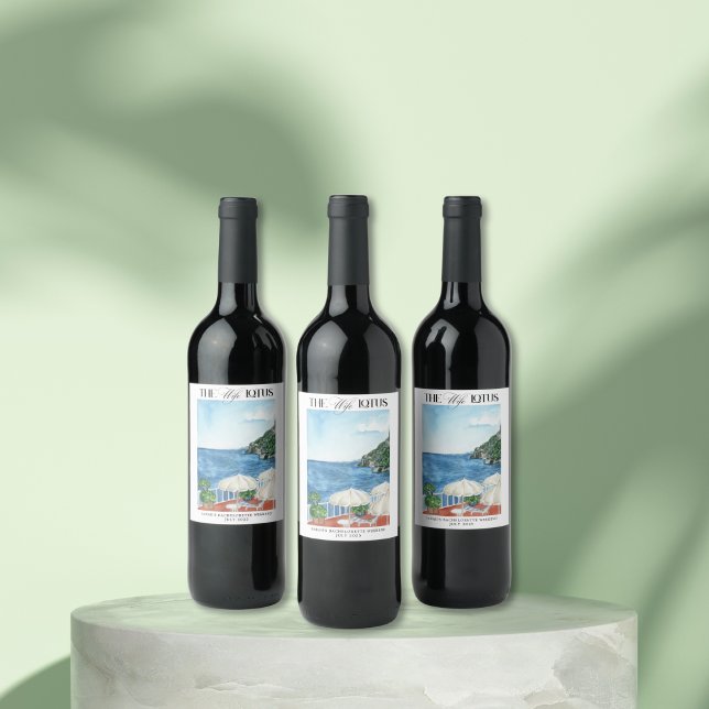 A Festa de solteira Esposa Lotus - Rótulo do Vinho (Custom Amalfi Coast bachelorette wine label – perfect for a luxe “Wife Lotus” weekend! 🍋🍷 SHOP NOW)