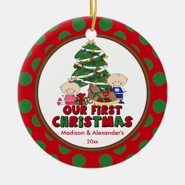 A figura da vara junta os primeiros enfeites de (Frente)