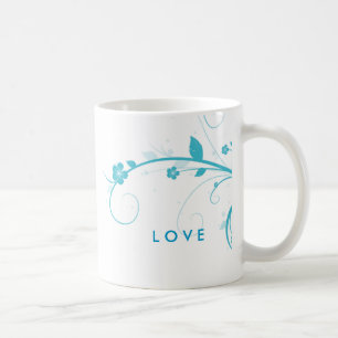 A flor azul roda caneca de café