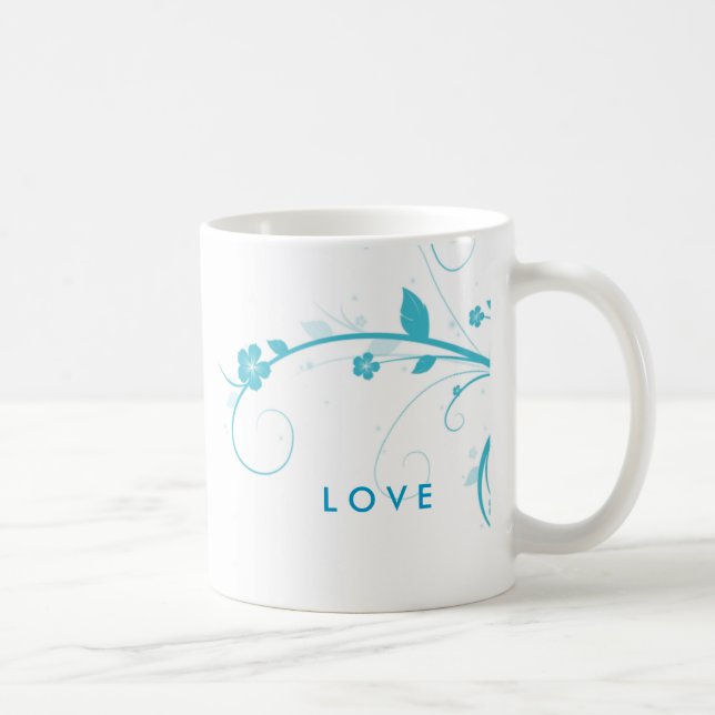 A flor azul roda caneca de café (Direita)