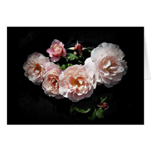 A flor cor-de-rosa sorri cartões por Stan o