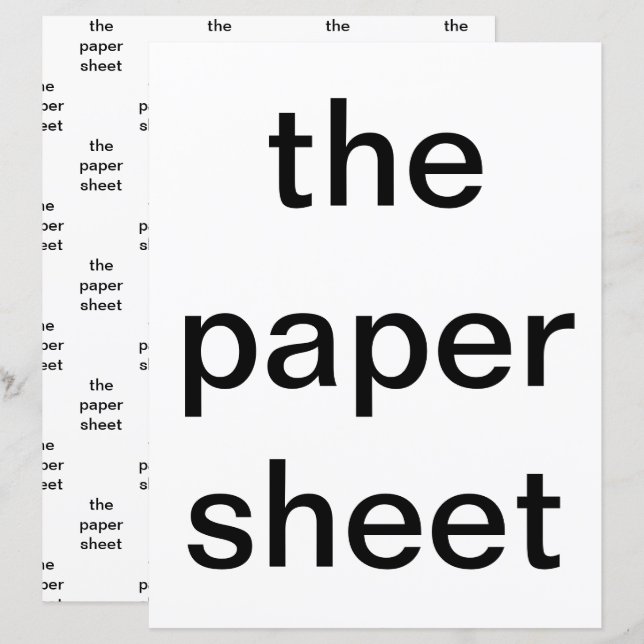 a folha de papel (Frente/Verso)