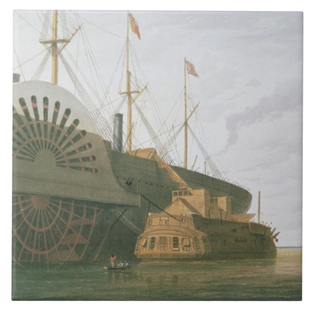 A fragata velha HMS Agamemnon com seu peso de c (Frente)