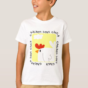 A galinha diz o camiseta e os presentes do Cluck