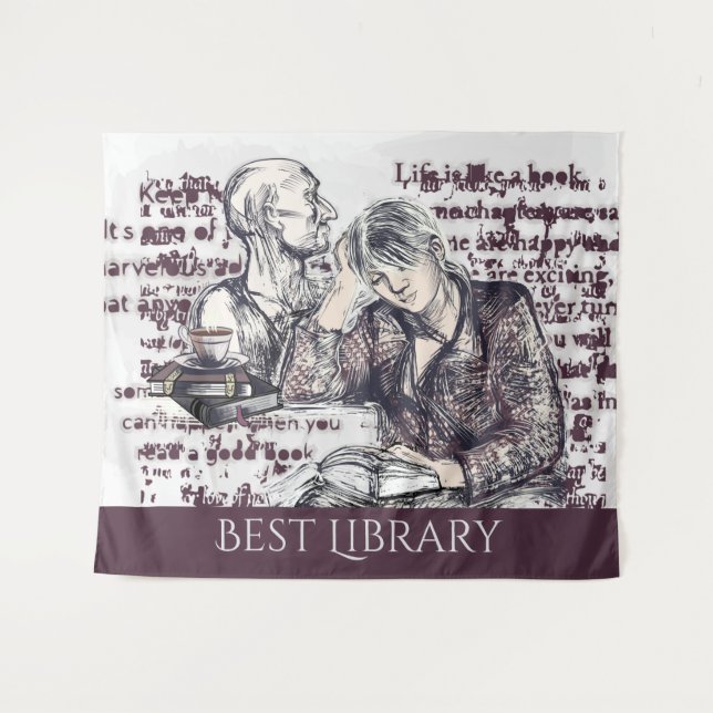 A garota lendo uma tapeçaria de livro (Frente (Horizontal))