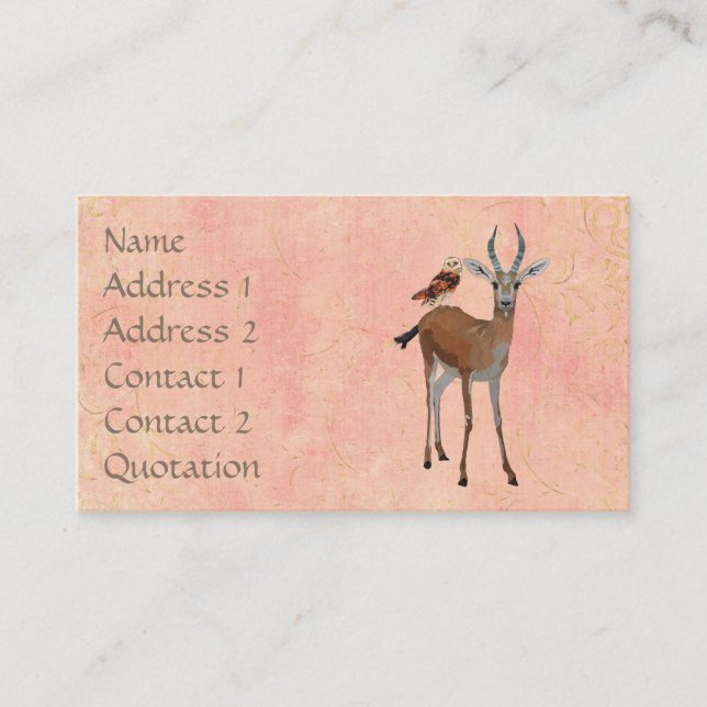 A GAZELA & a CORUJA CORAM cartão de visita (Frente)