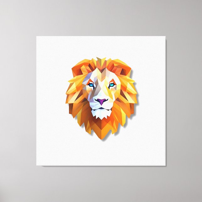 A GEOMETRIC LION Faux Canvas Print (Frente)