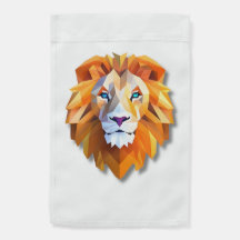 A GEOMETRIC LION Garden Flag