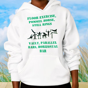 A ginástica dos rapazes domina o Hoodie com o nome