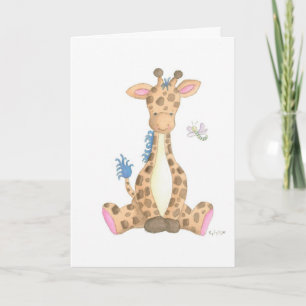 A Girafa, cartão de saudação em aquarela