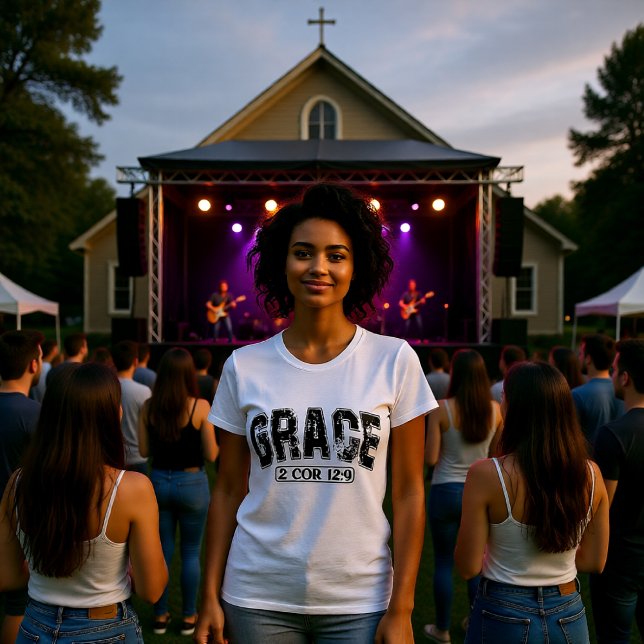 A Graça é Suficiente Camiseta 2 Coríntios 12:9 (Criador carregado)