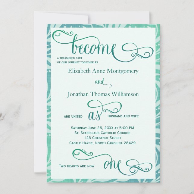 A grama do mar se torna um convite para o casament (Frente)