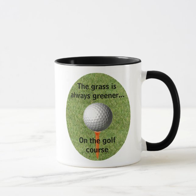 A grama é sempre… um golfe mais verde - caneca (Direita)