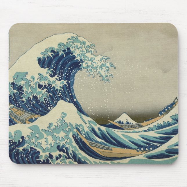 A grande onda de Hokusai fora de Kanagawa Mousepad (Frente)