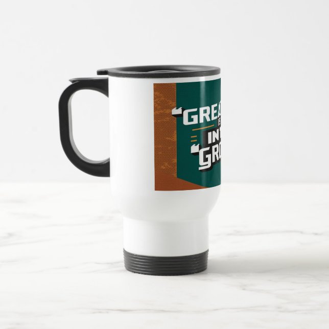 A Grandeza Está No Ritmo caneca de viagem (Esquerda)